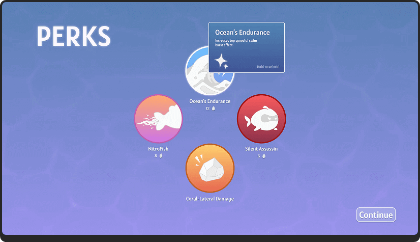 Perks available in game