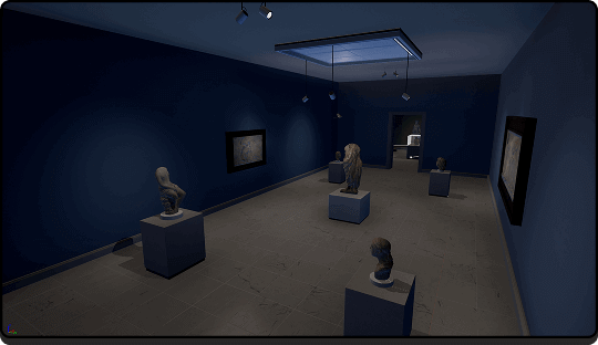 Shot of Greek and Roman exhibit